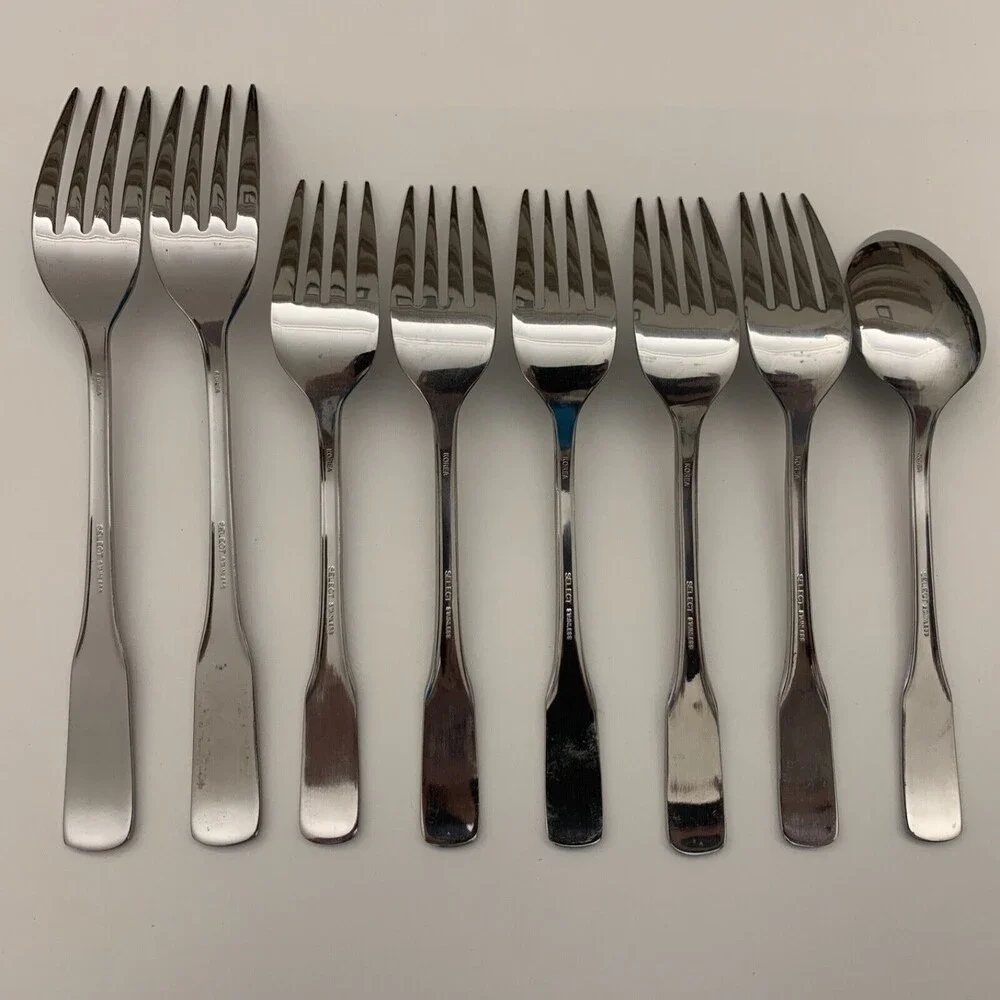 Select Stainless‎ Steel Forks Spoon Flatware Lot of 8